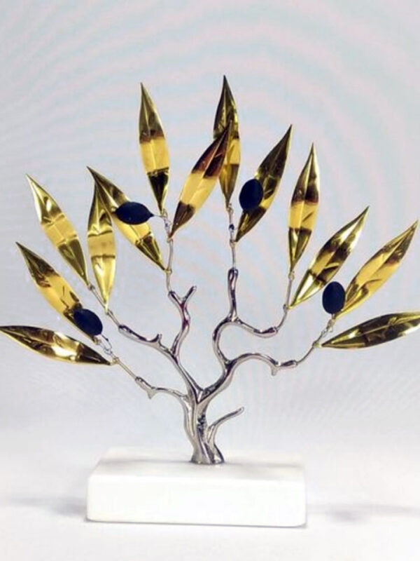 Handmade brass olive tree