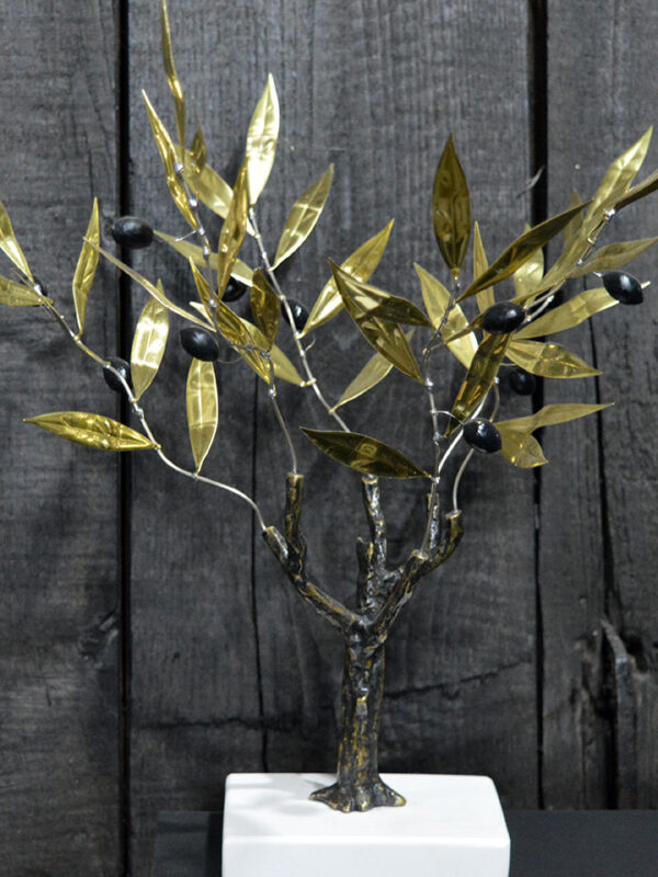 Handmade 3D olive tree with brass