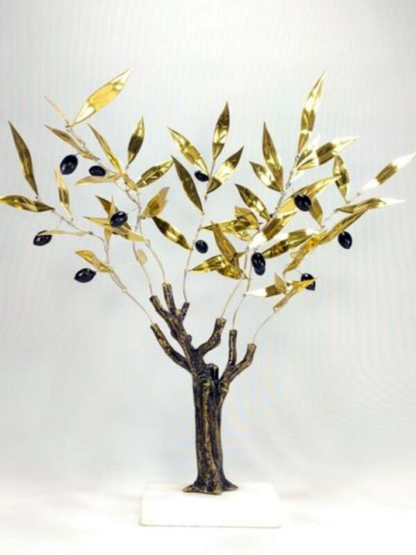 Handmade 3D olive tree with brass