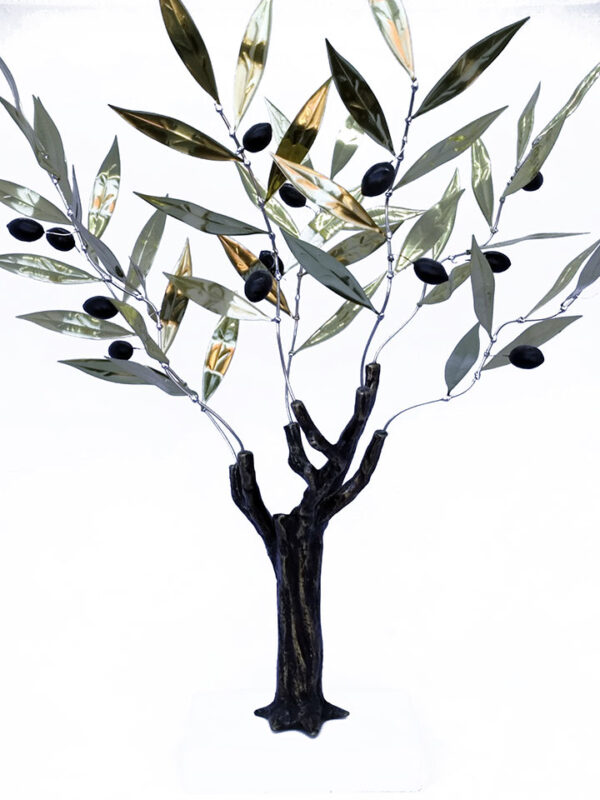 Handmade 3D olive tree with brass