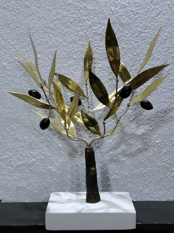 Handmade brass olive tree