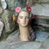 Handmade ceramic bust with flowers