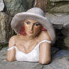 Handmade ceramic bust with an impressive hat