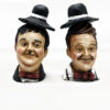 Handmade ceramic bust Laurel and Hardy