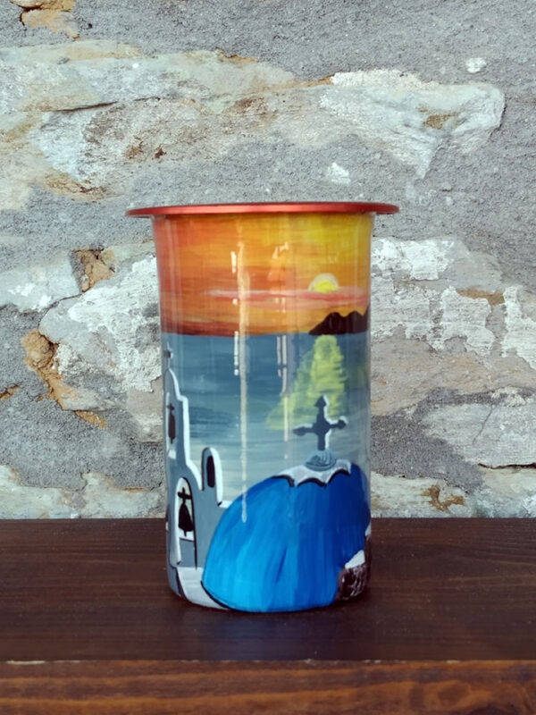 Handmade jug painted by hand