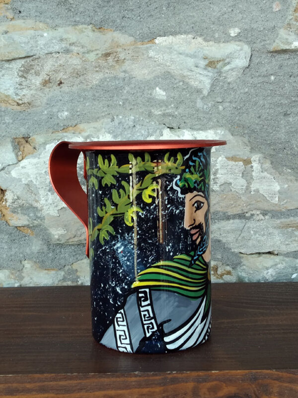 Handmade jug painted by hand