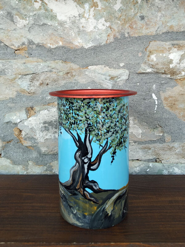 Handmade jug painted by hand