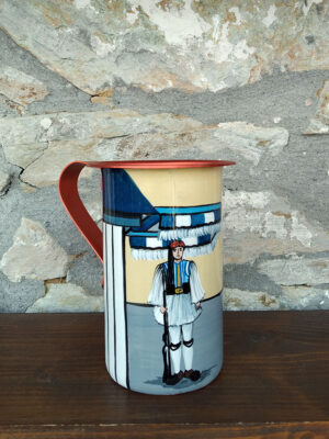 Handmade jug painted by hand