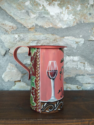 Handmade jug painted by hand