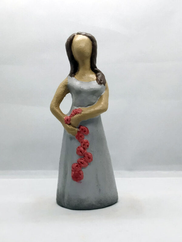 Handmade ceramic decorative dancer with flowers