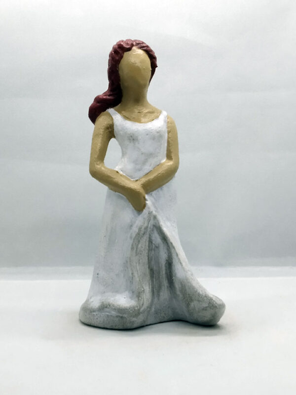 Handmade ceramic decorative dancer with airy dress