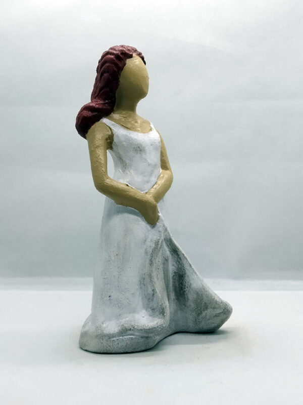 Handmade ceramic decorative dancer with airy dress