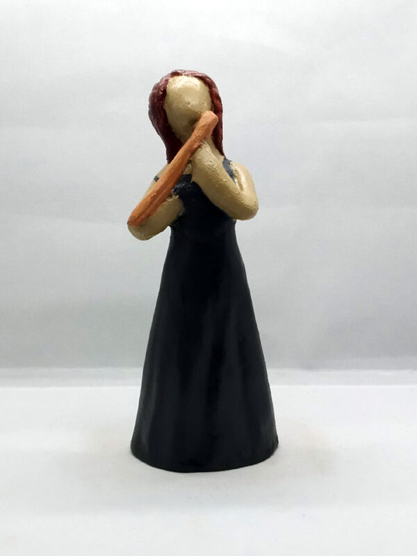 Handmade ceramic decorative dancer with flute