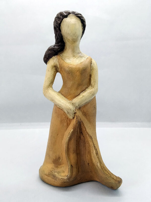 Handmade ceramic decorative dancer with airy dress