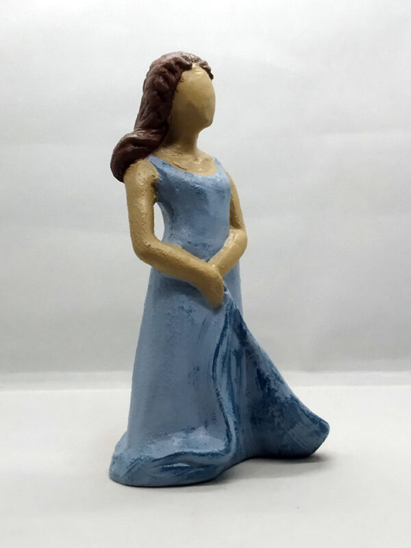 Handmade ceramic decorative dancer with airy dress