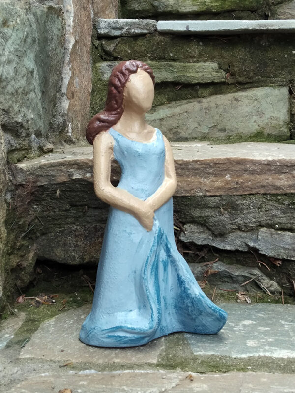 Handmade ceramic decorative dancer with airy dress