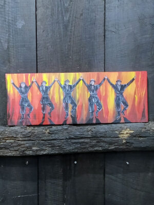 Χειροποίητος ζωγραφιστός ξύλινος πίνακας- καδράκι πυρρίχιος