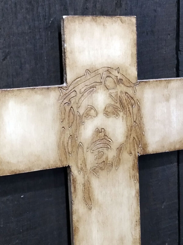 Handmade wooden wall decorative cross