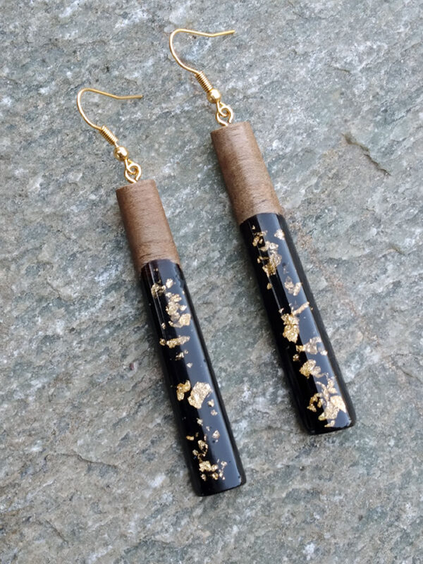 Wood resin earrings