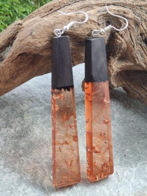 Handmade Wood and Resin earrings