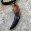 Handmade men's necklace with black resin.