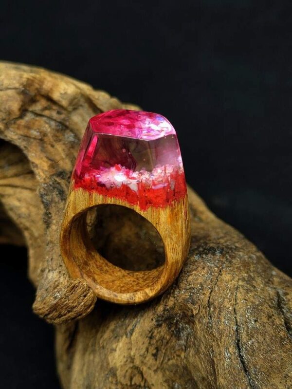 Handmade wood resin ring