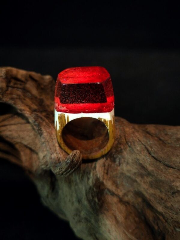 Handmade wood resin ring