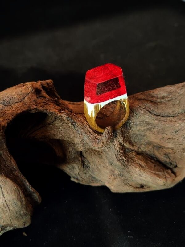 Handmade wood resin ring