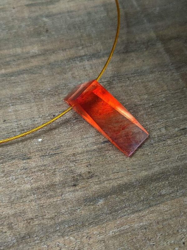 Handmade resin necklace.