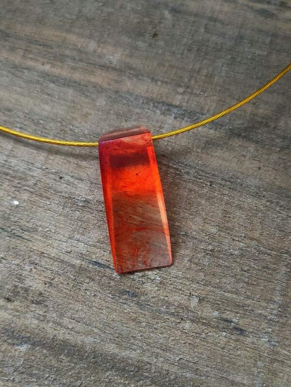 Handmade resin necklace.