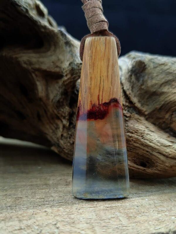 Wood resin necklace