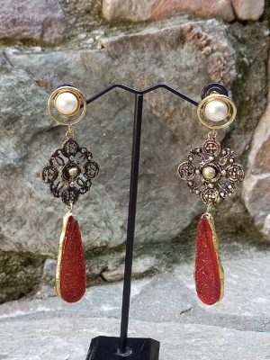 Handmade brass earrings