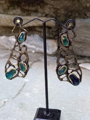Handmade brass earrings
