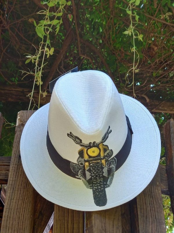 Handmade hand painted straw hat