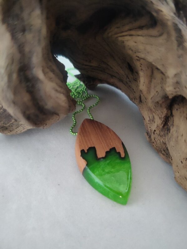 Wood resin necklace